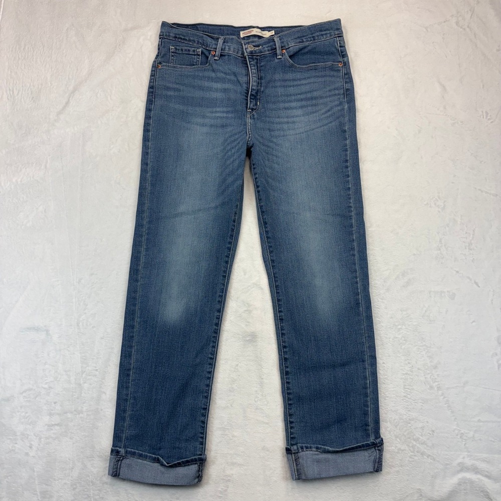 Levi Strauss Signature Womens Mid Rise Straight Leg Jeans Blue Size 12 W31 L32